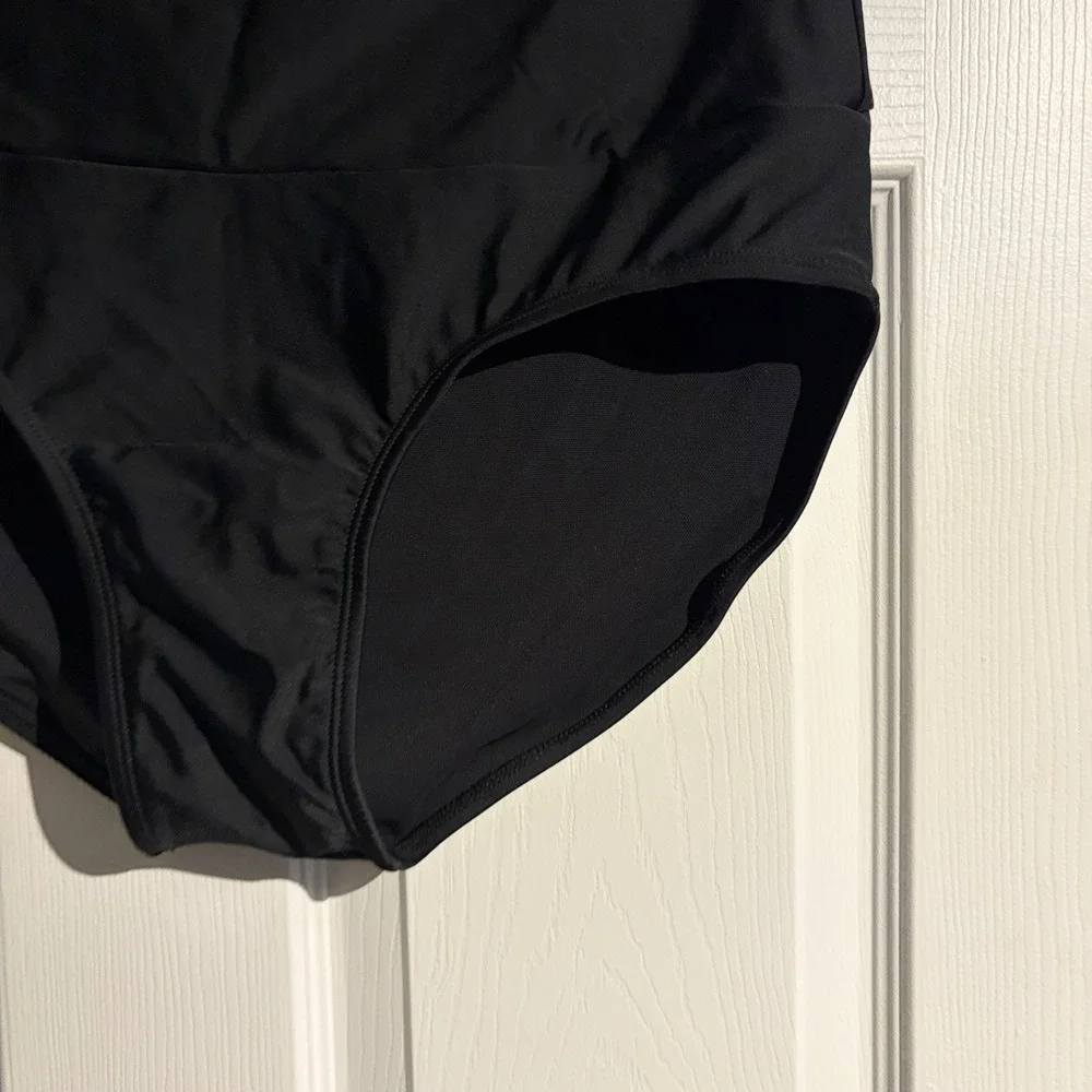 Shapermint Essentials Womens Black High Waisted Bikini Bottom Swim Brief Size L